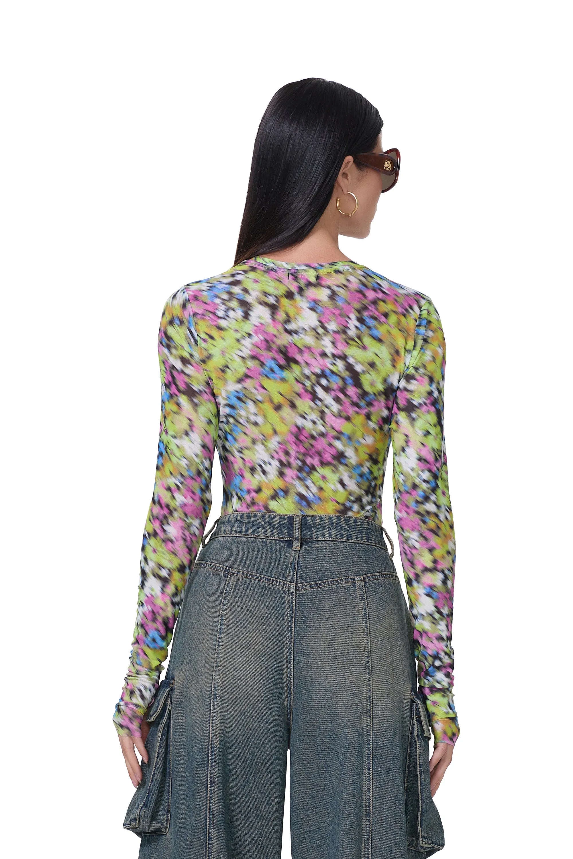 Kaylee Top - Olive Blur Floral