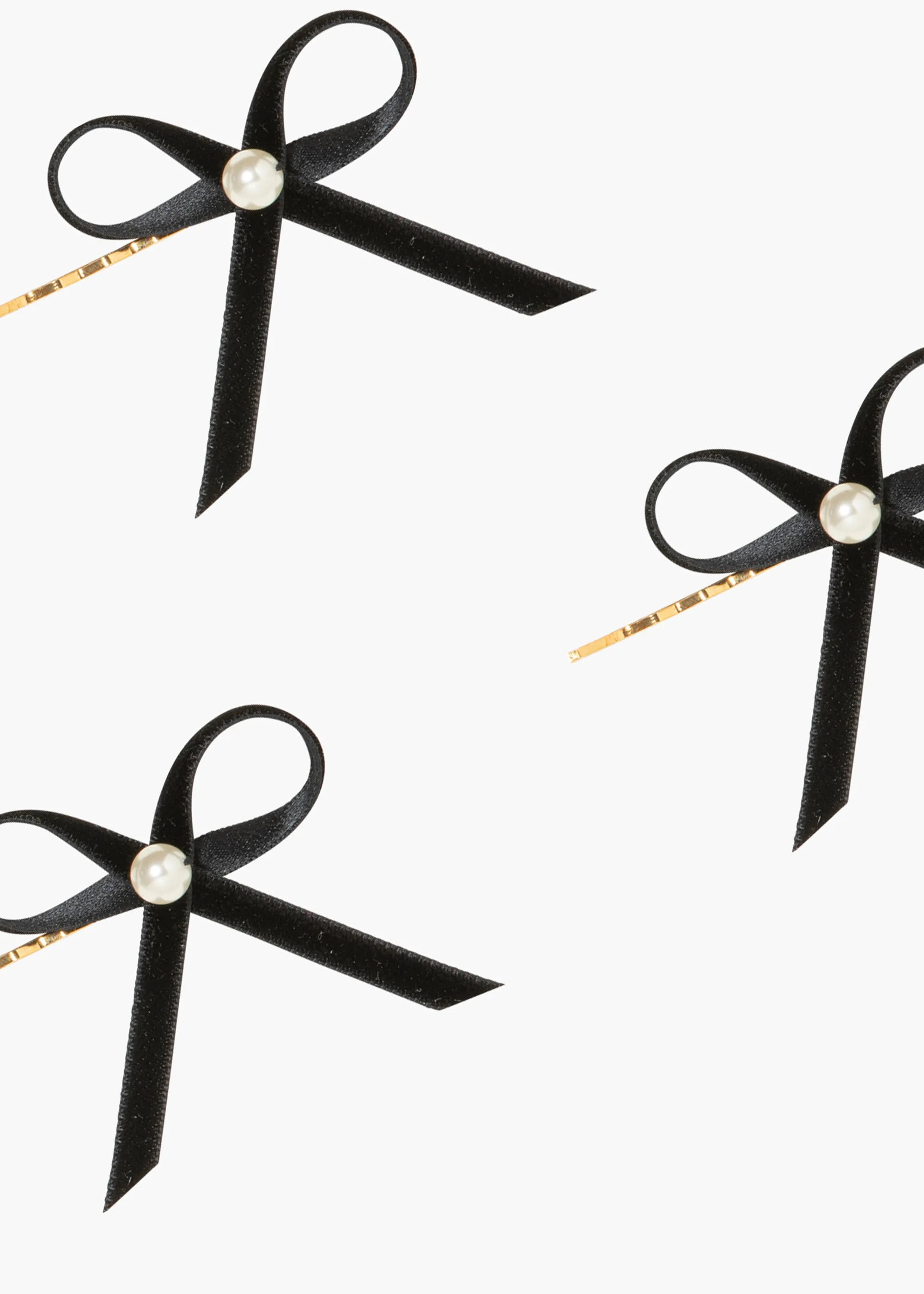 Kenna Bow Bobby Pin Set -- Black