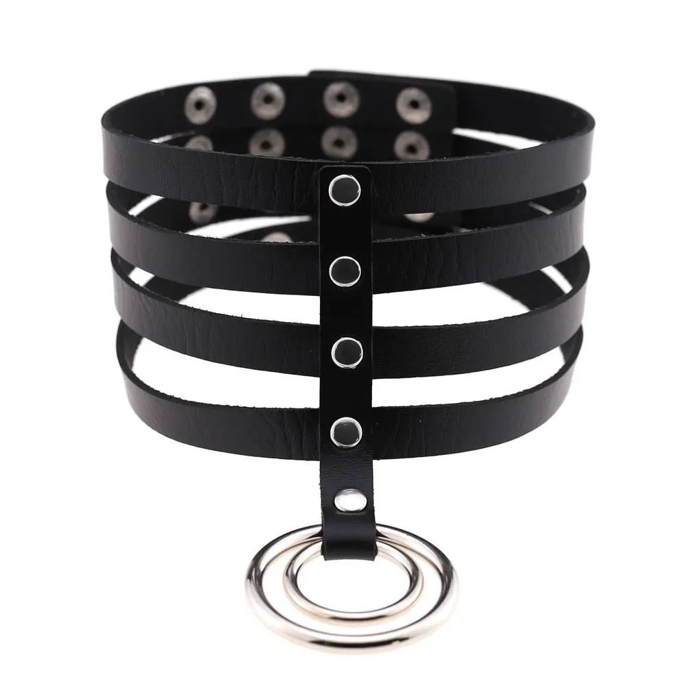 Leather Spiked Choker, Rivets Studded Choker