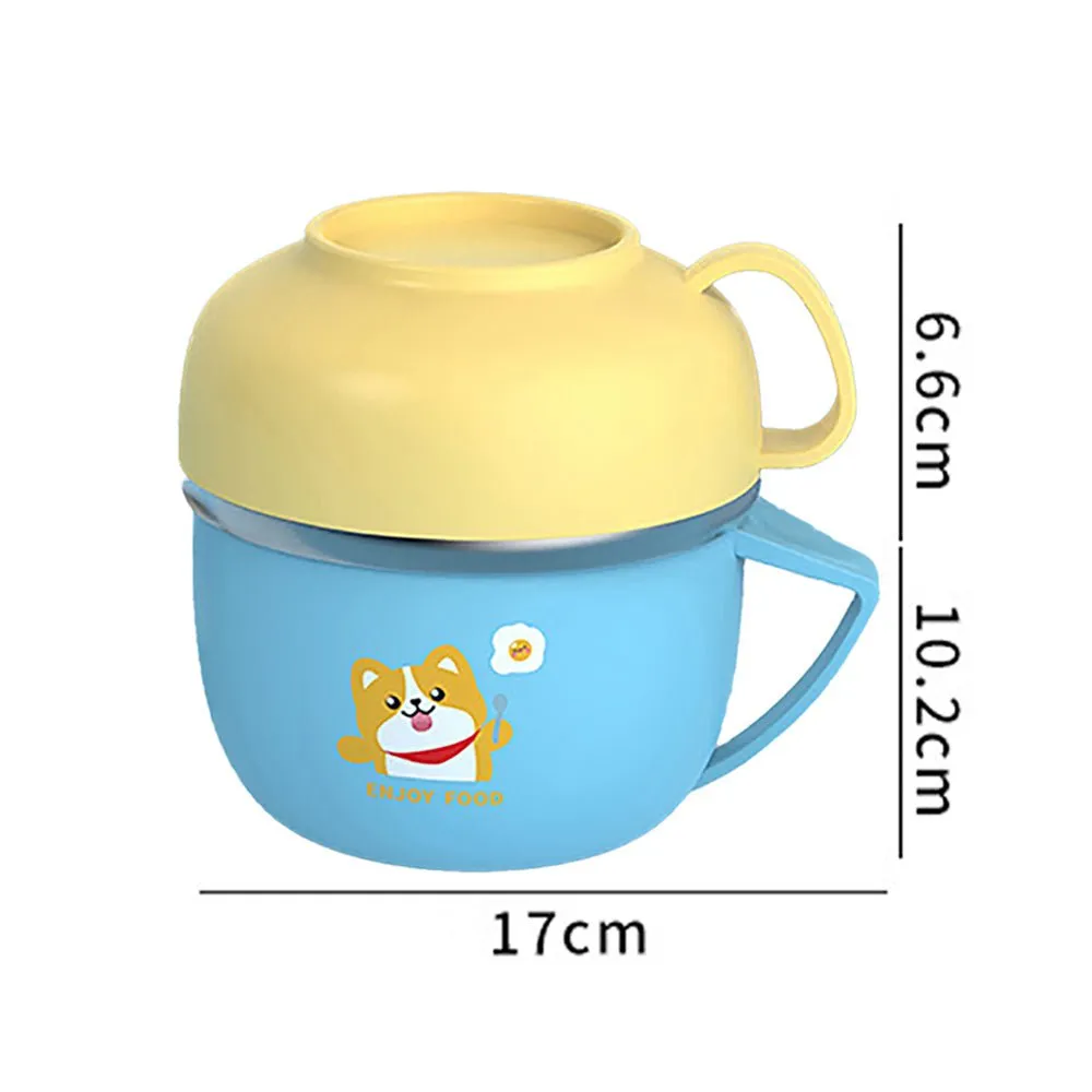 Light Blue small size, Foxy Dual Handle Soup and Noodles Lunch Box with matching Cover