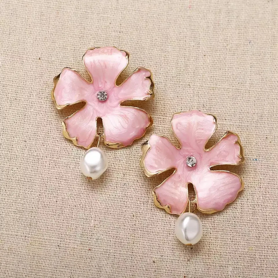 LINOSA PINK FLORAL EARRINGS