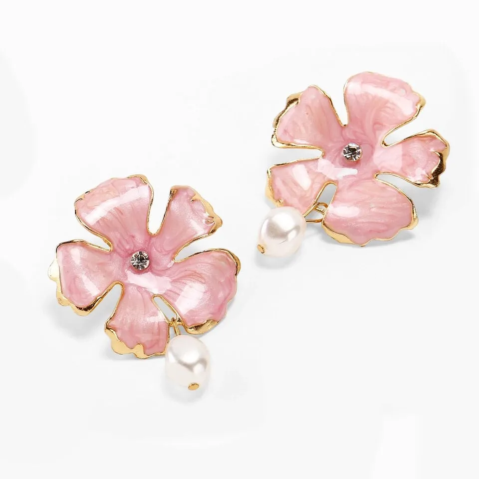 LINOSA PINK FLORAL EARRINGS