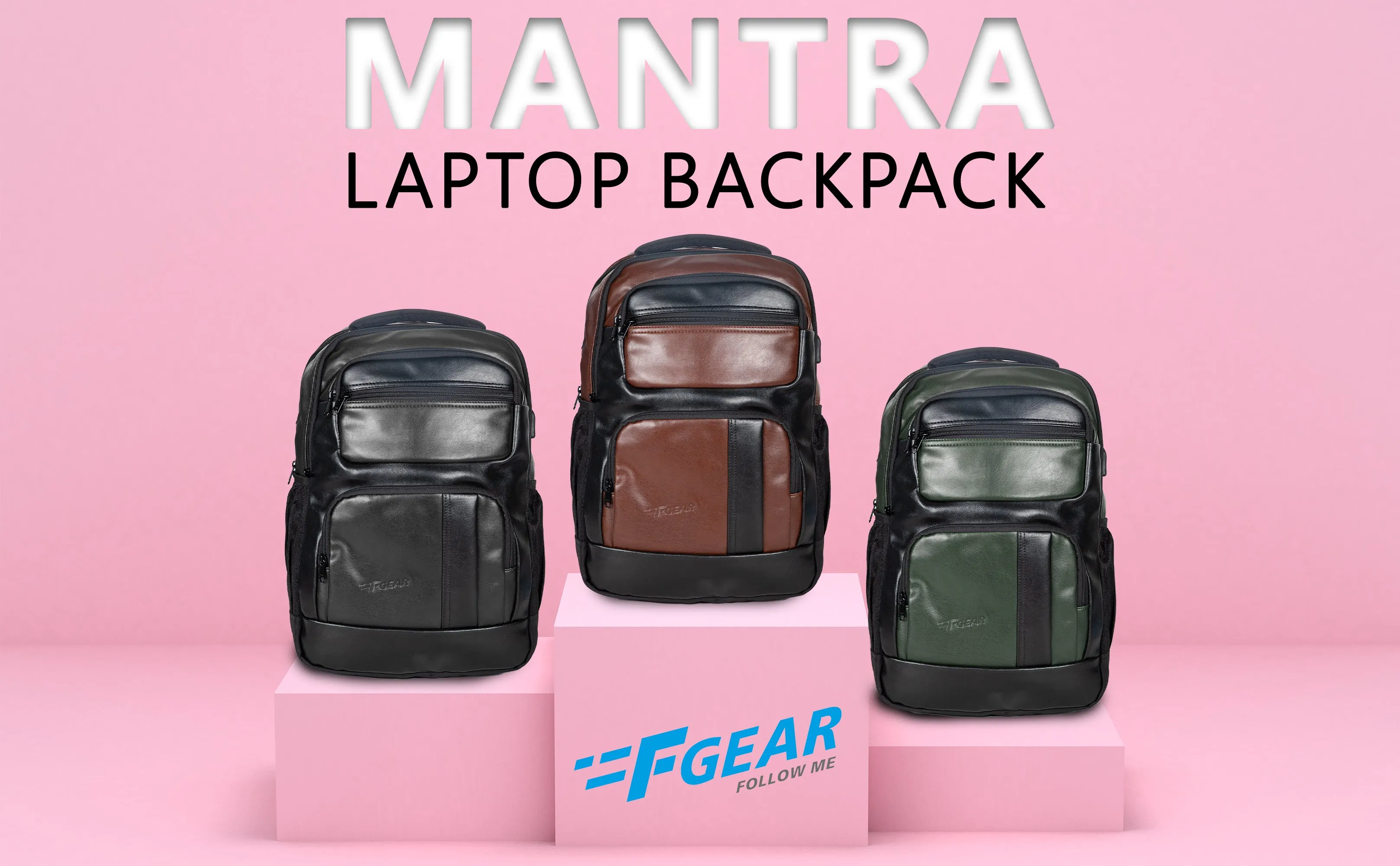 Mantra V2 28L Brown Laptop Backpack with raincover