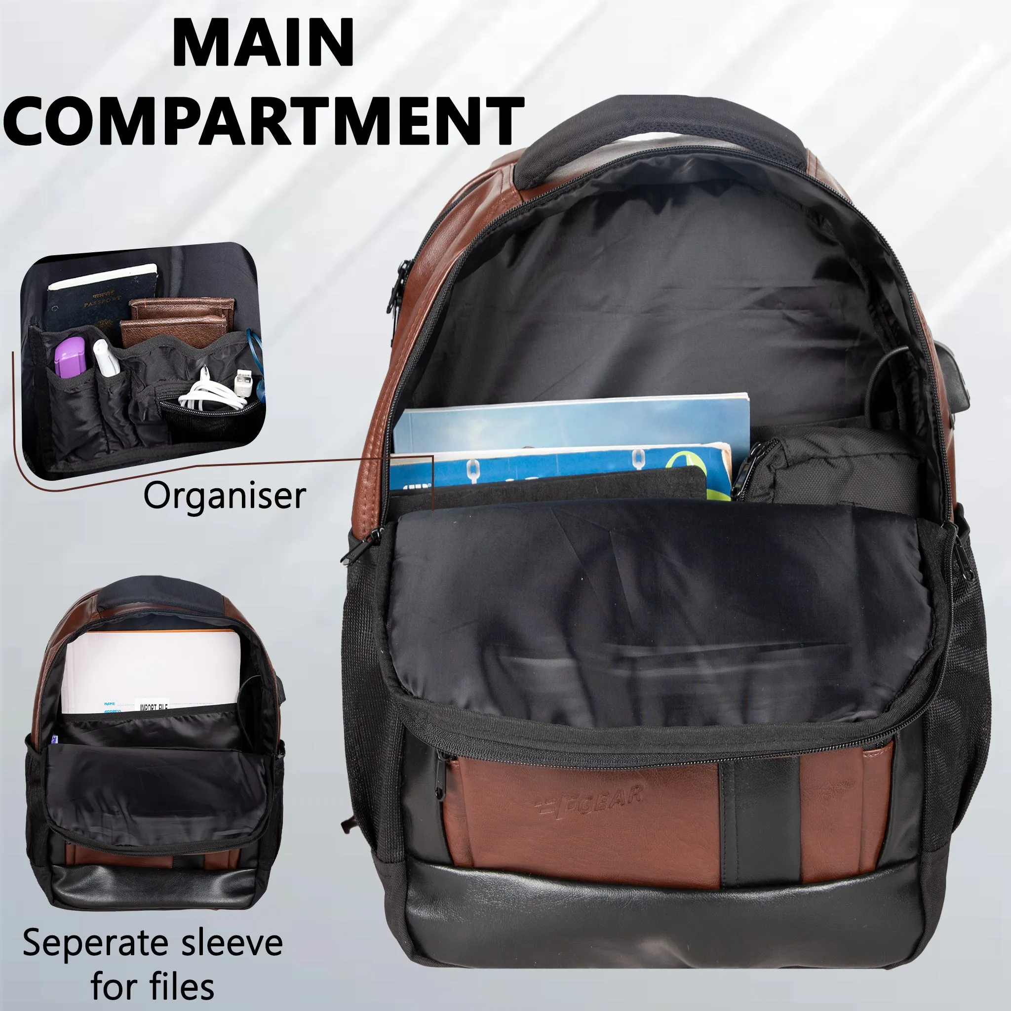 Mantra V2 28L Brown Laptop Backpack with raincover