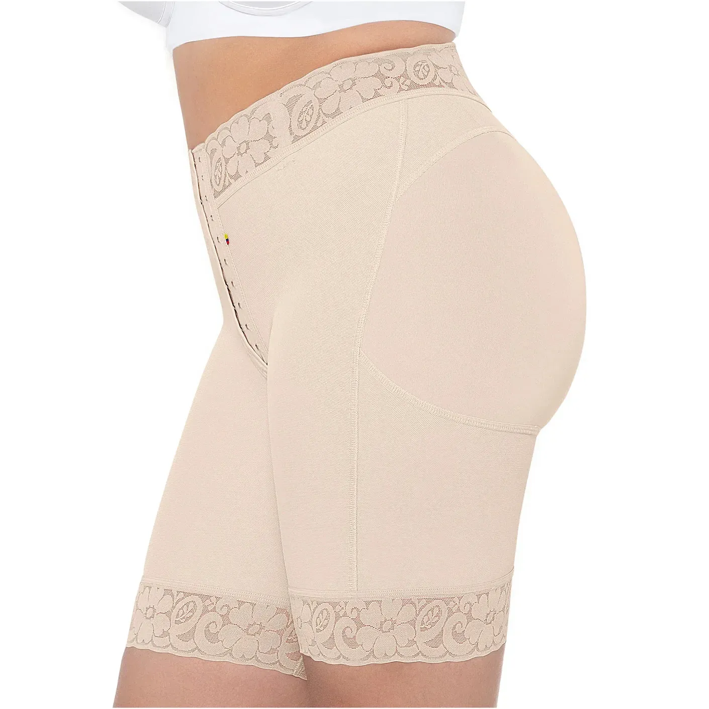 MARIAE SPD0530 Fajas Colombianas Low Rise Shapewear Shorts with Zippered Crotch High Compression