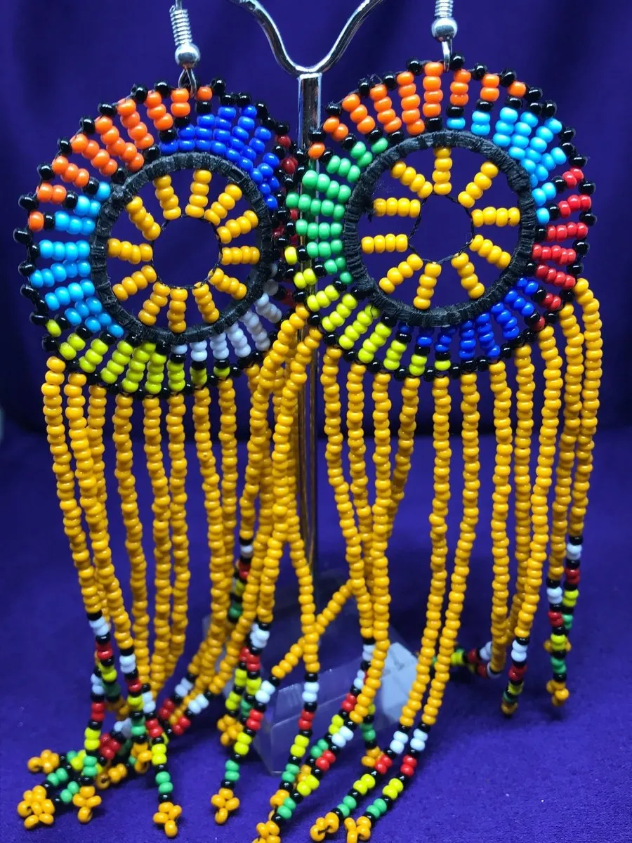 Masai Beaded Earrings in Yellow