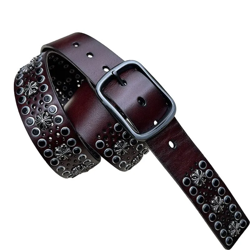 Men's Gothic Cutout Studded Belt