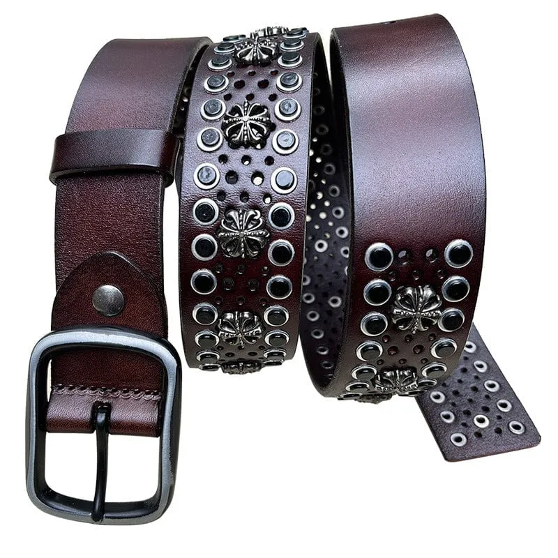 Men's Gothic Cutout Studded Belt