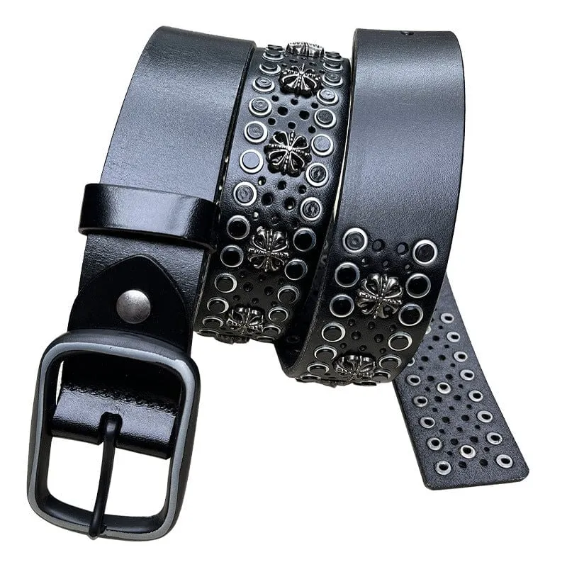 Men's Gothic Cutout Studded Belt