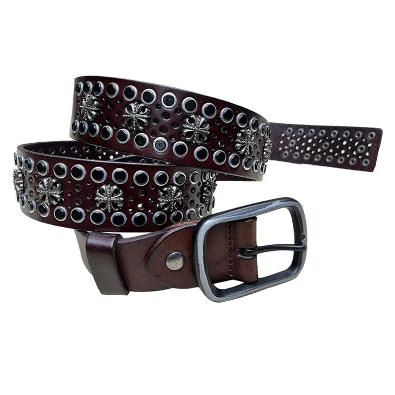 Men's Gothic Cutout Studded Belt