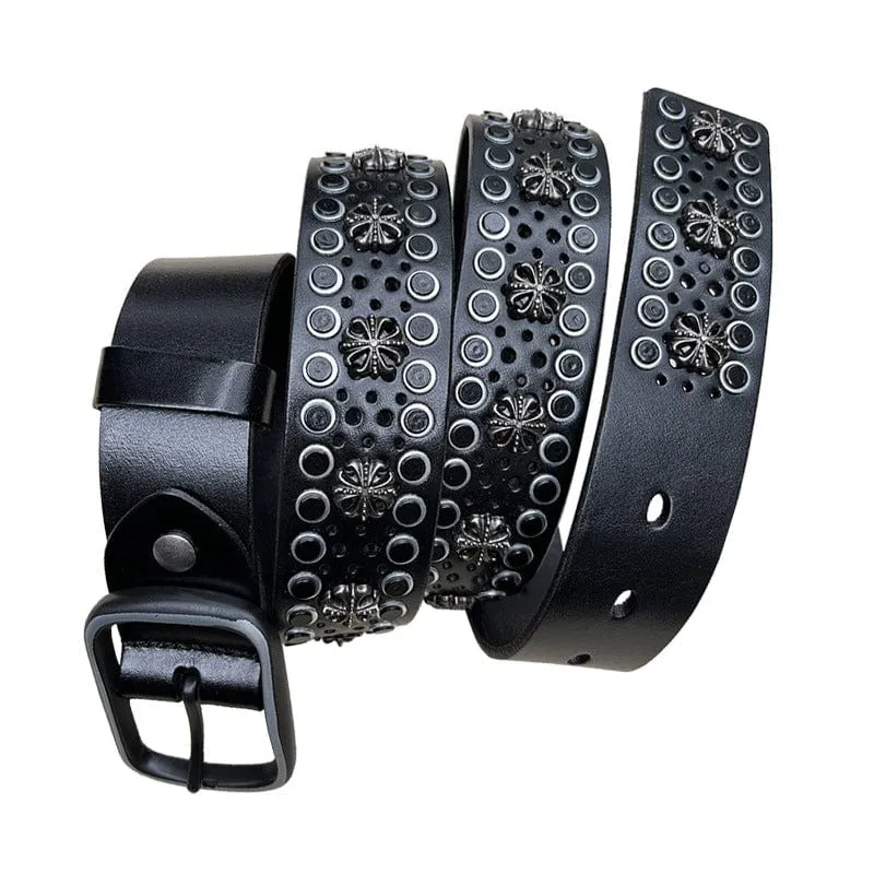 Men's Gothic Cutout Studded Belt