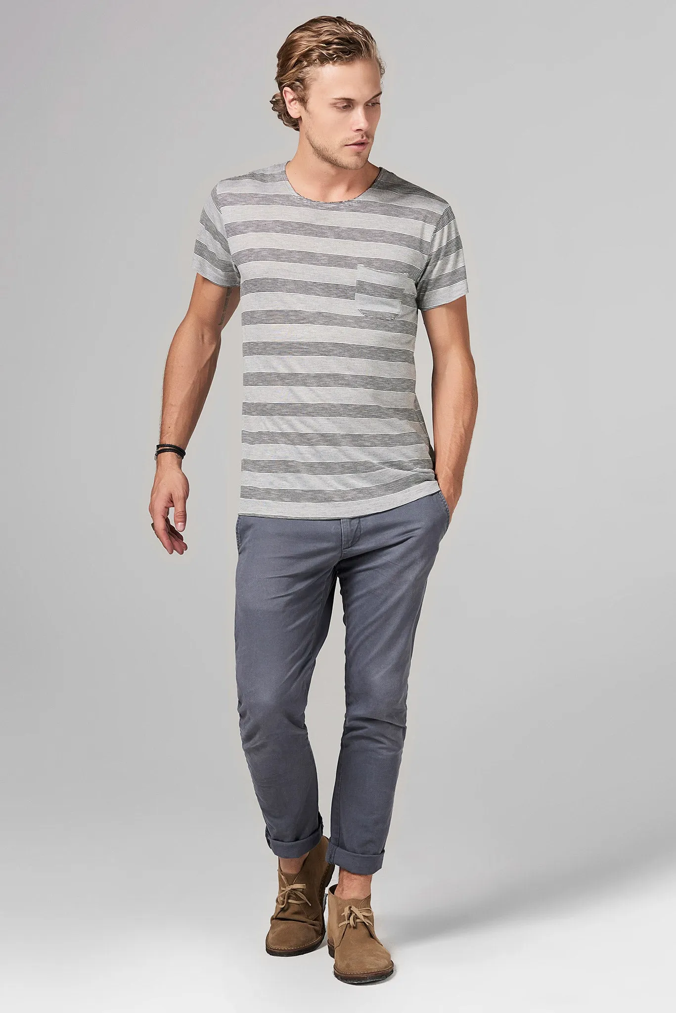 MEN'S POCKET SAILOR CREW NECK TEE - RETRO STRIPE