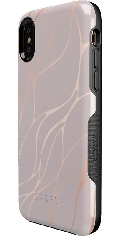 Midnight Ride | Pink and Gold Metallic Waves Case