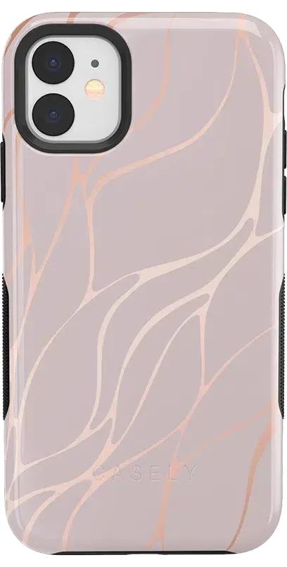 Midnight Ride | Pink and Gold Metallic Waves Case