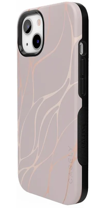 Midnight Ride | Pink and Gold Metallic Waves Case