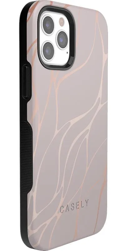 Midnight Ride | Pink and Gold Metallic Waves Case