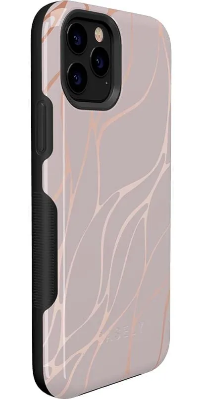 Midnight Ride | Pink and Gold Metallic Waves Case