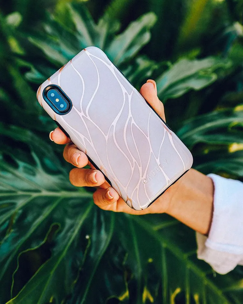 Midnight Ride | Pink and Gold Metallic Waves Case