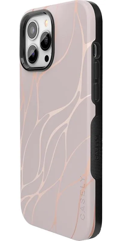 Midnight Ride | Pink and Gold Metallic Waves Case