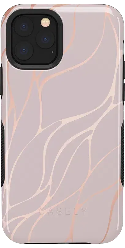 Midnight Ride | Pink and Gold Metallic Waves Case