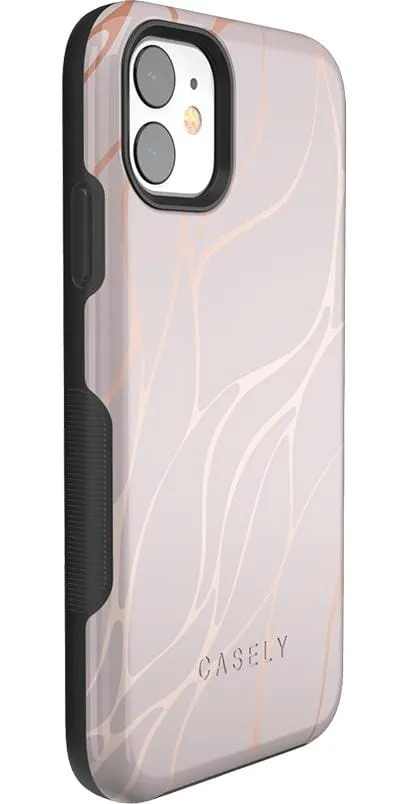 Midnight Ride | Pink and Gold Metallic Waves Case