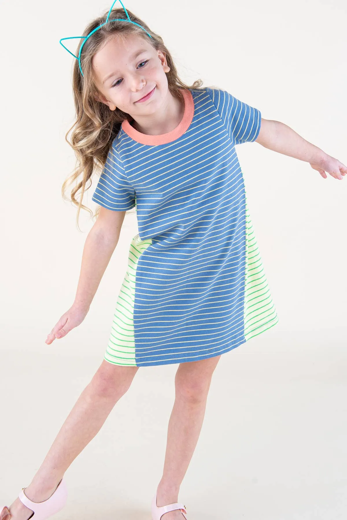 multi-color kids striped dress