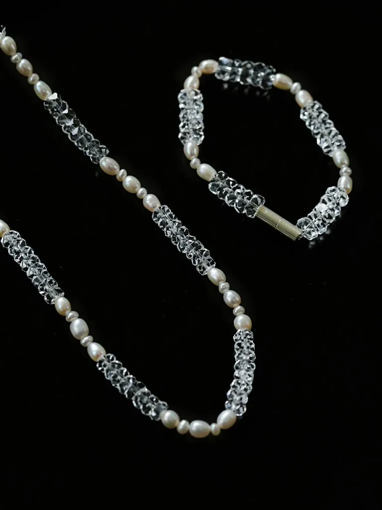 Natural White Crystal Abacus Bead Necklace