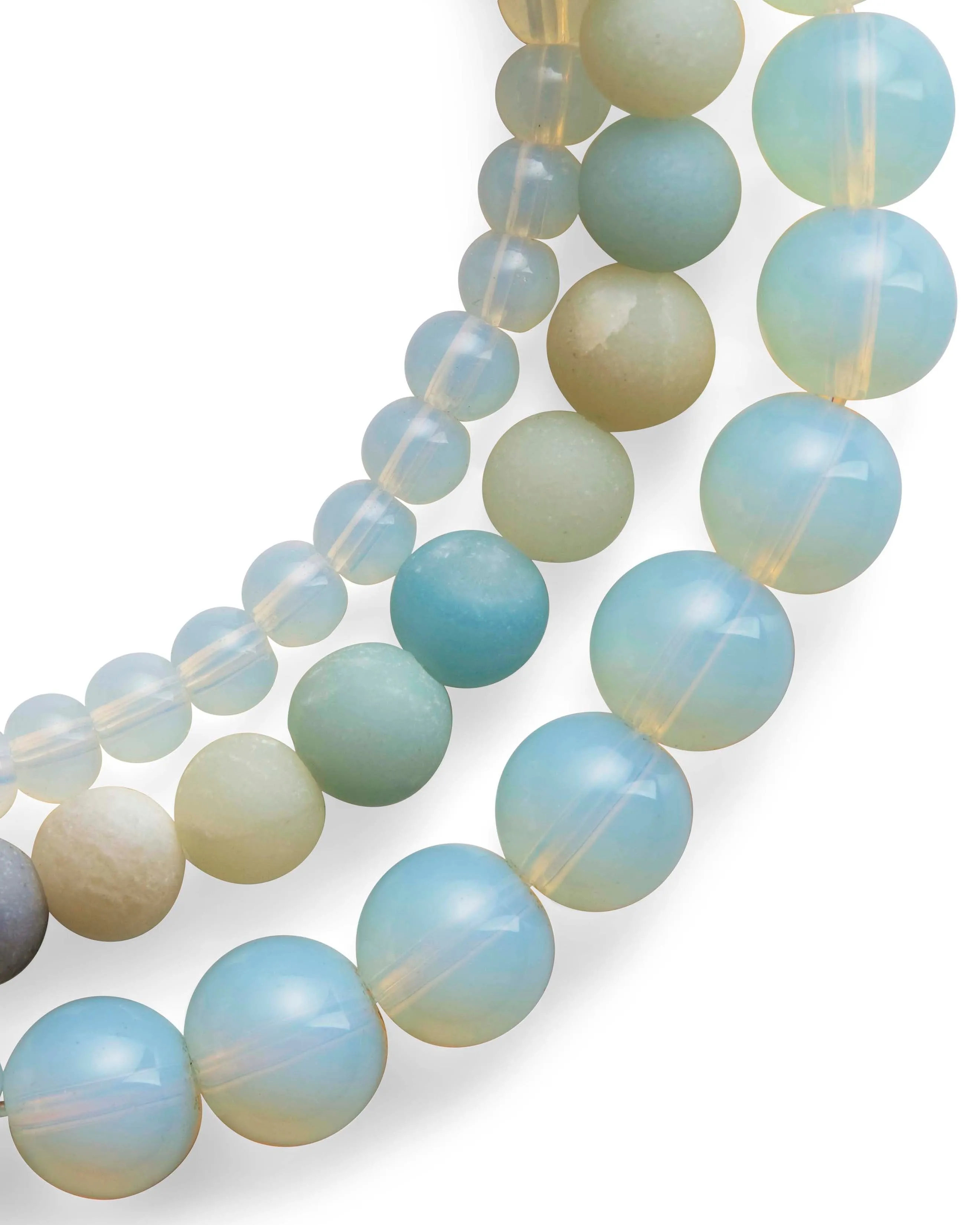 Opalite & Amazonite Stretch Bracelet Set of 3