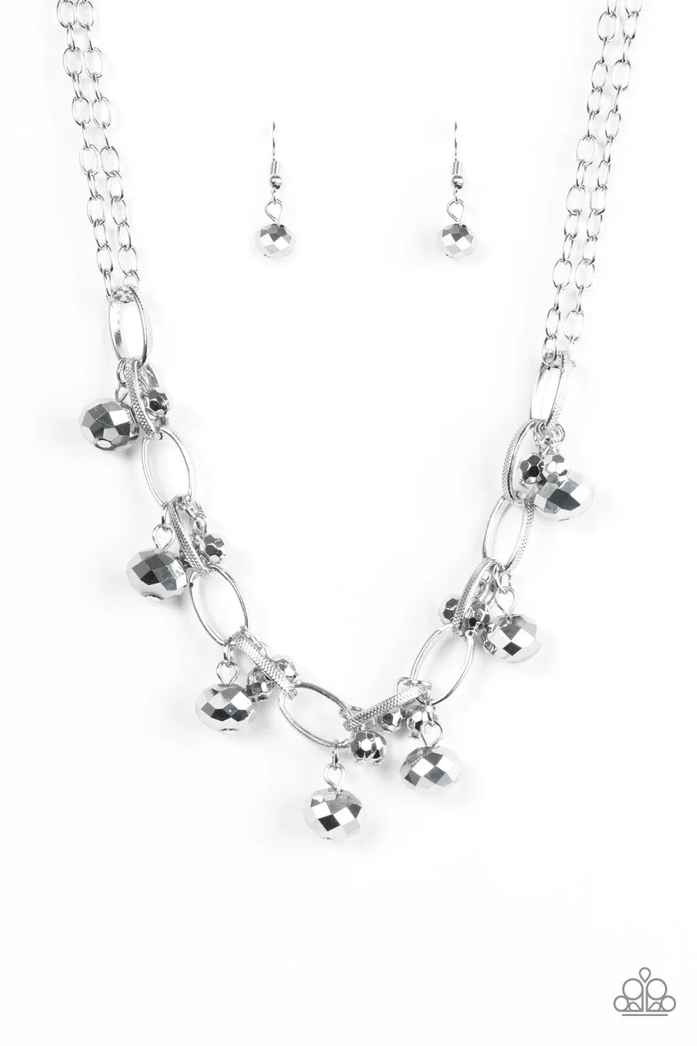 Paparazzi Accessories  - Lets Get This Fashion Show On the Road #N766 Peg - Silver Necklace