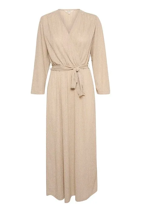 Part Two Easofie Wrap Dress in Gold Shimmer