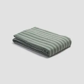 Pine Green Pembroke Stripe 100% Linen Duvet Cover