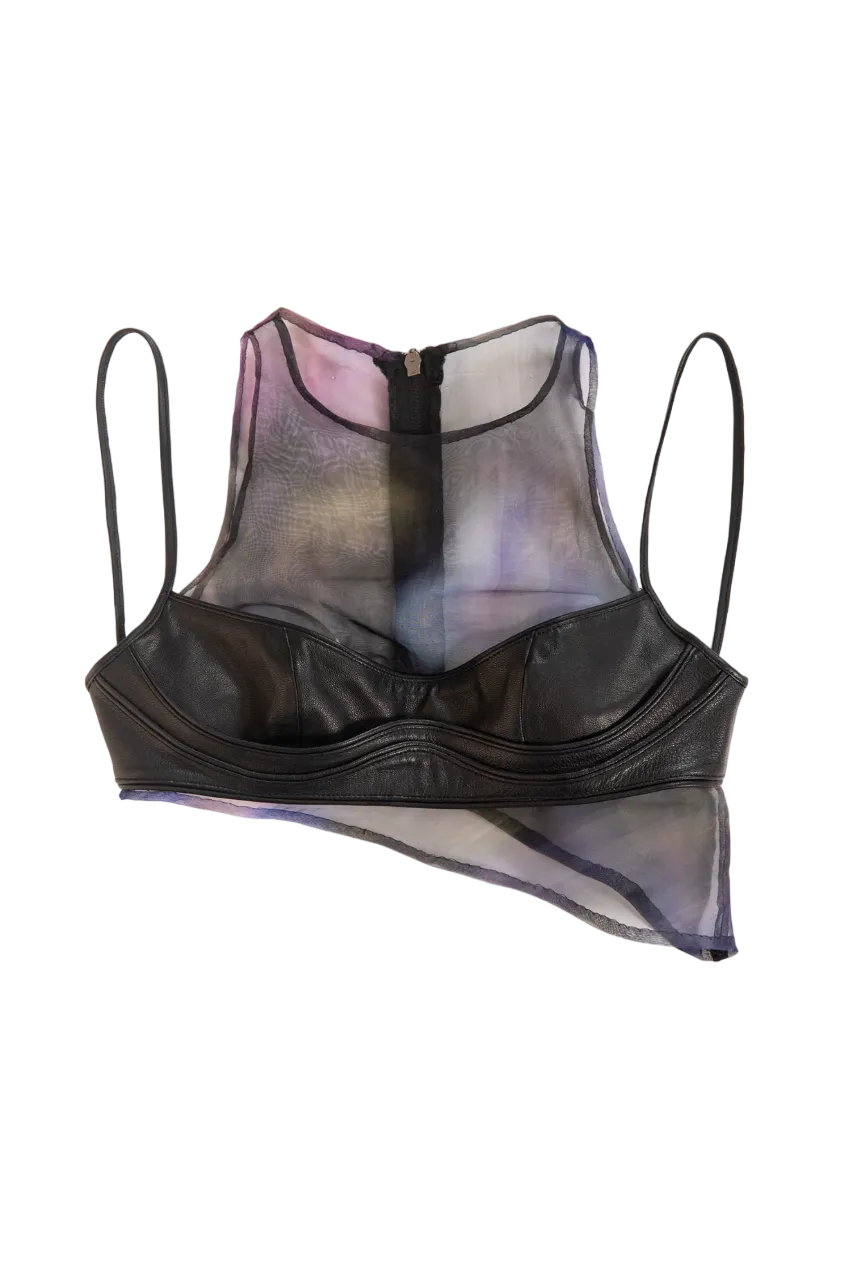 "SERPENTINES GARDEN" LEATHER TOP