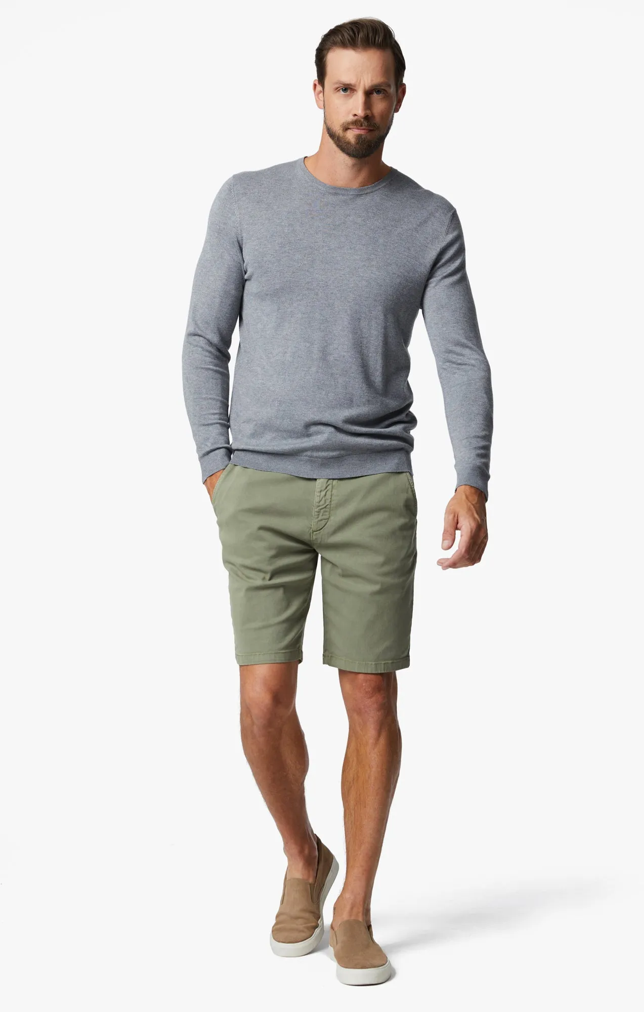 Ravenna Drawstring Shorts In Moss Green Soft Touch