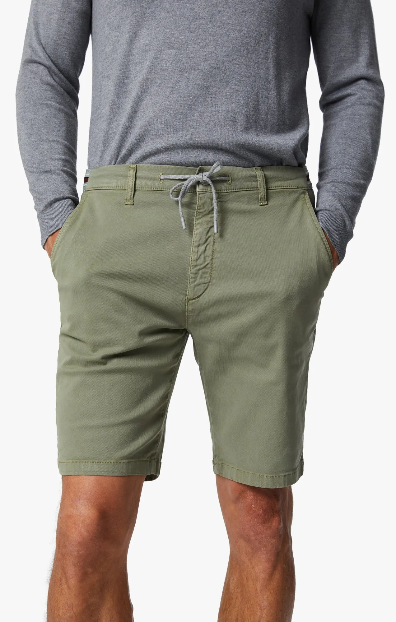 Ravenna Drawstring Shorts In Moss Green Soft Touch