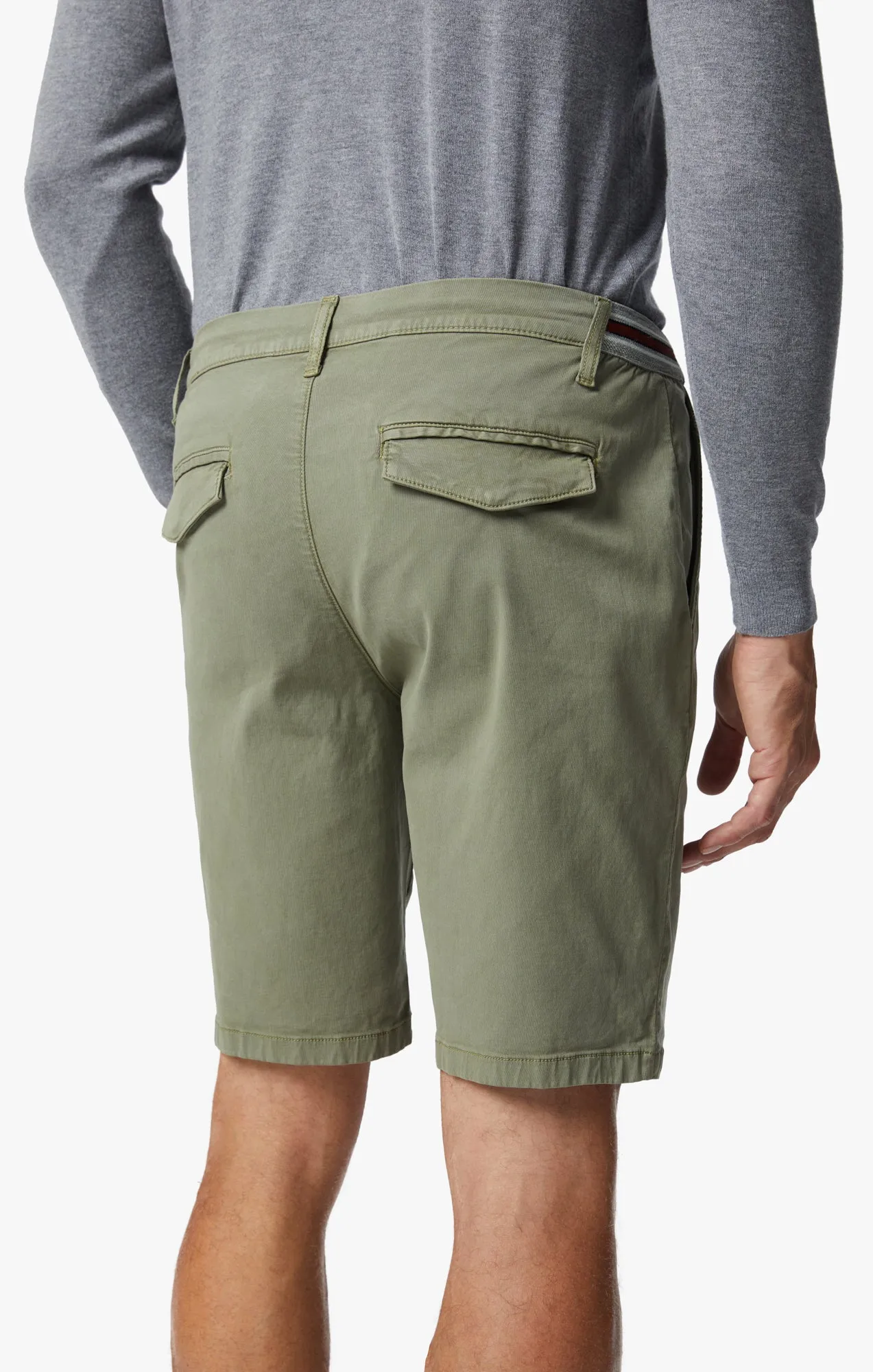 Ravenna Drawstring Shorts In Moss Green Soft Touch