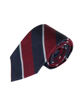 Red, Navy & White Repp Stripe (Long)