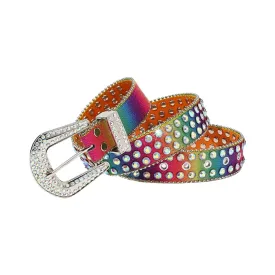 Rhinestone Multi Strap With Multi Studded Belt