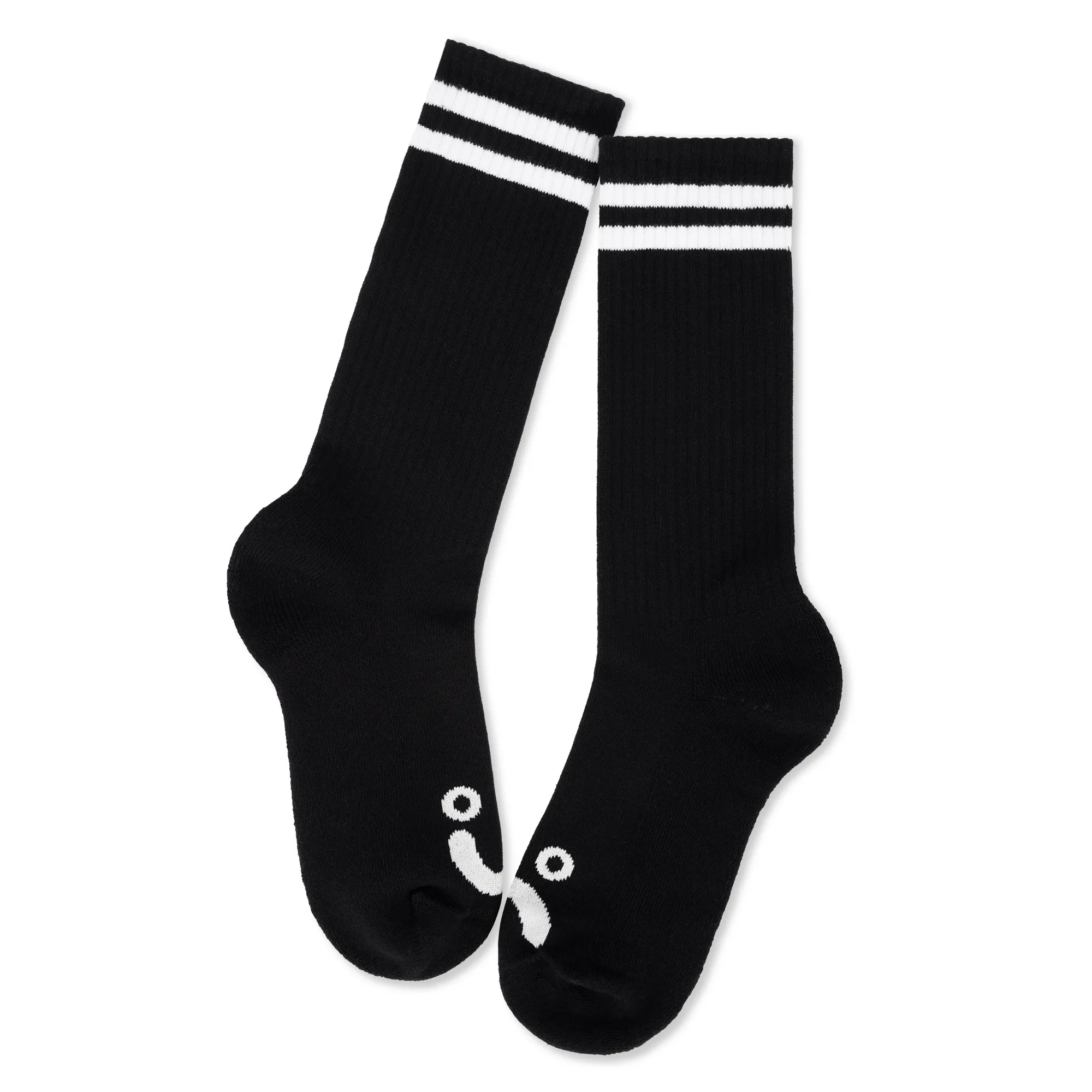 Rib Socks | Long | Happy Sad - Black