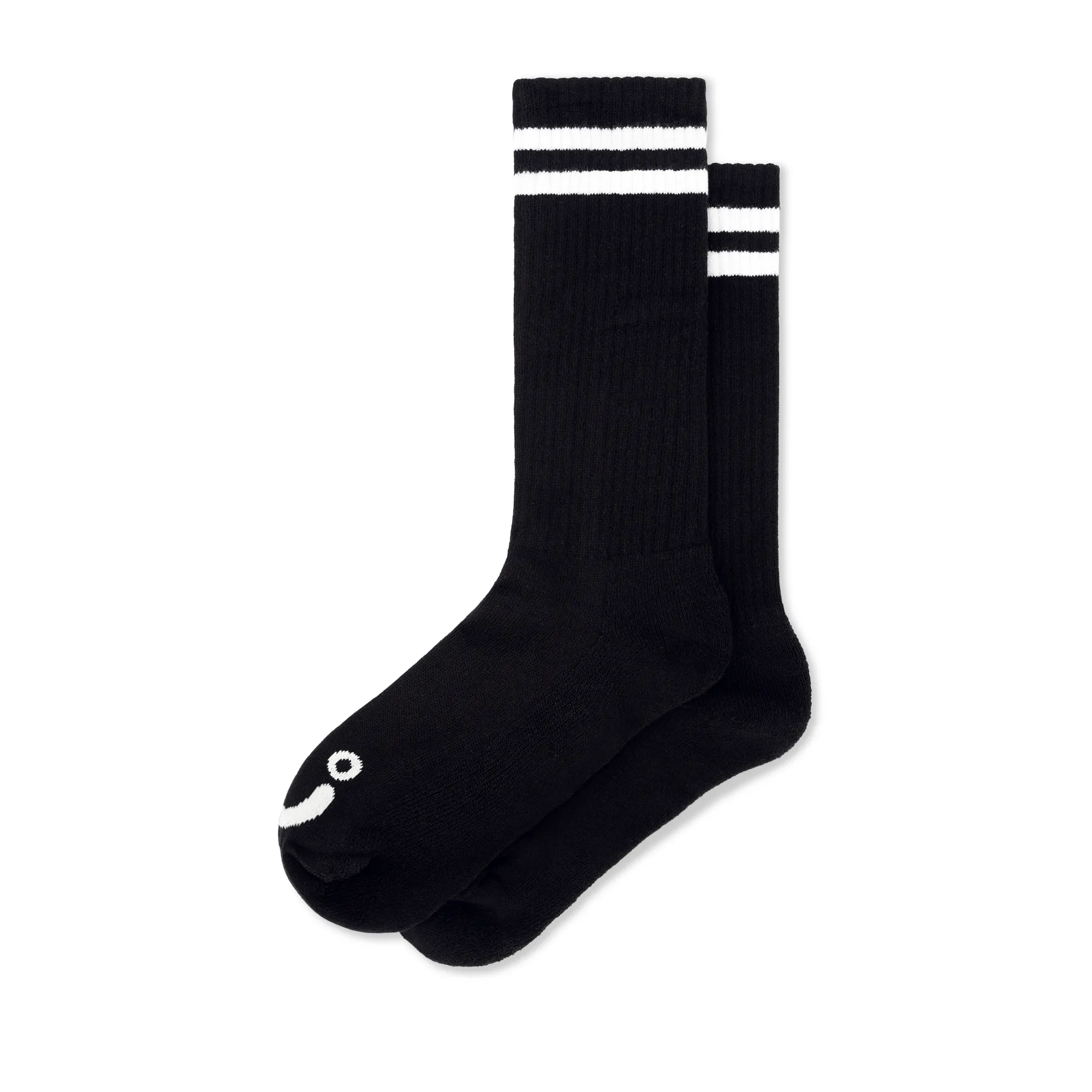 Rib Socks | Long | Happy Sad - Black