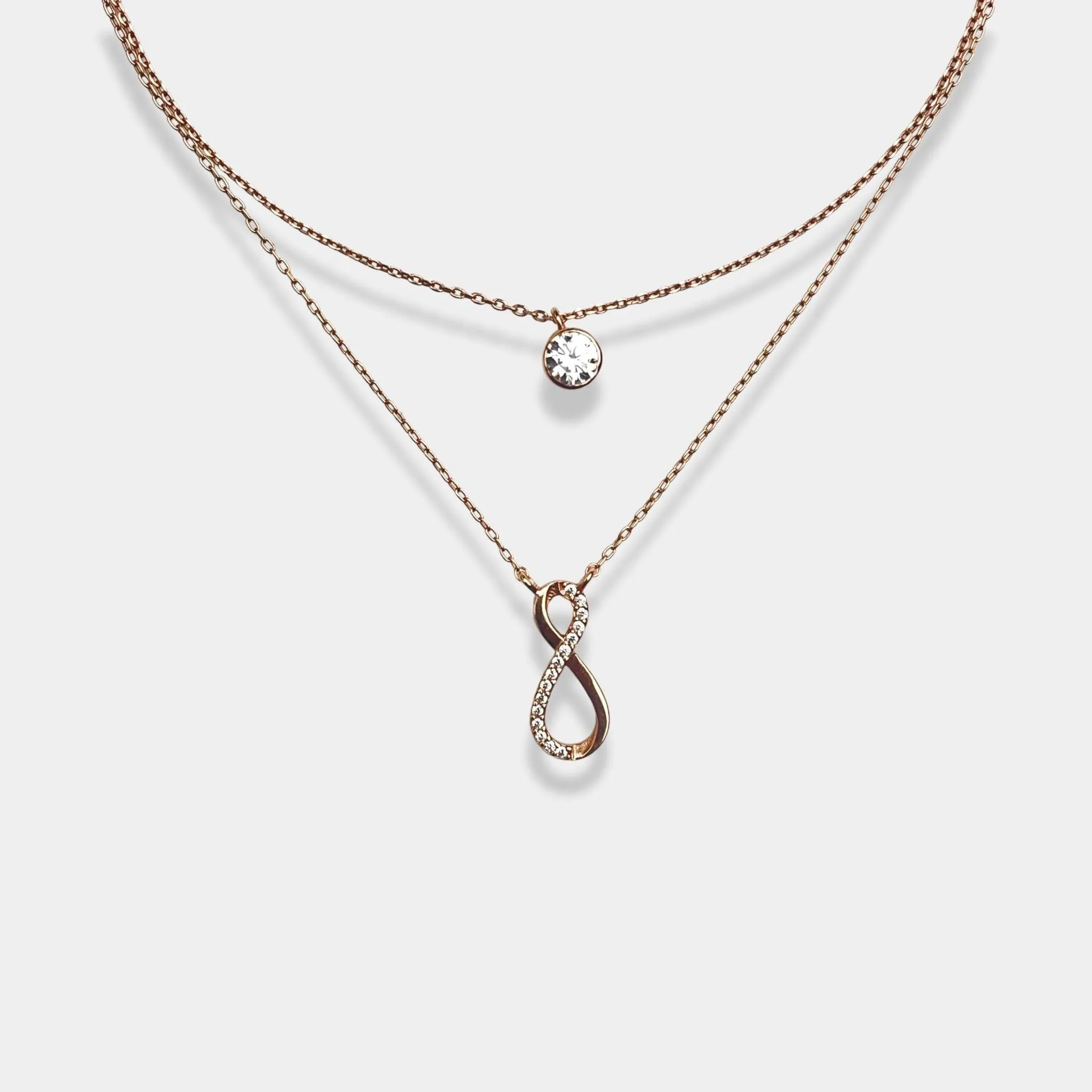 Rose gold Infinite harmony double layer necklace