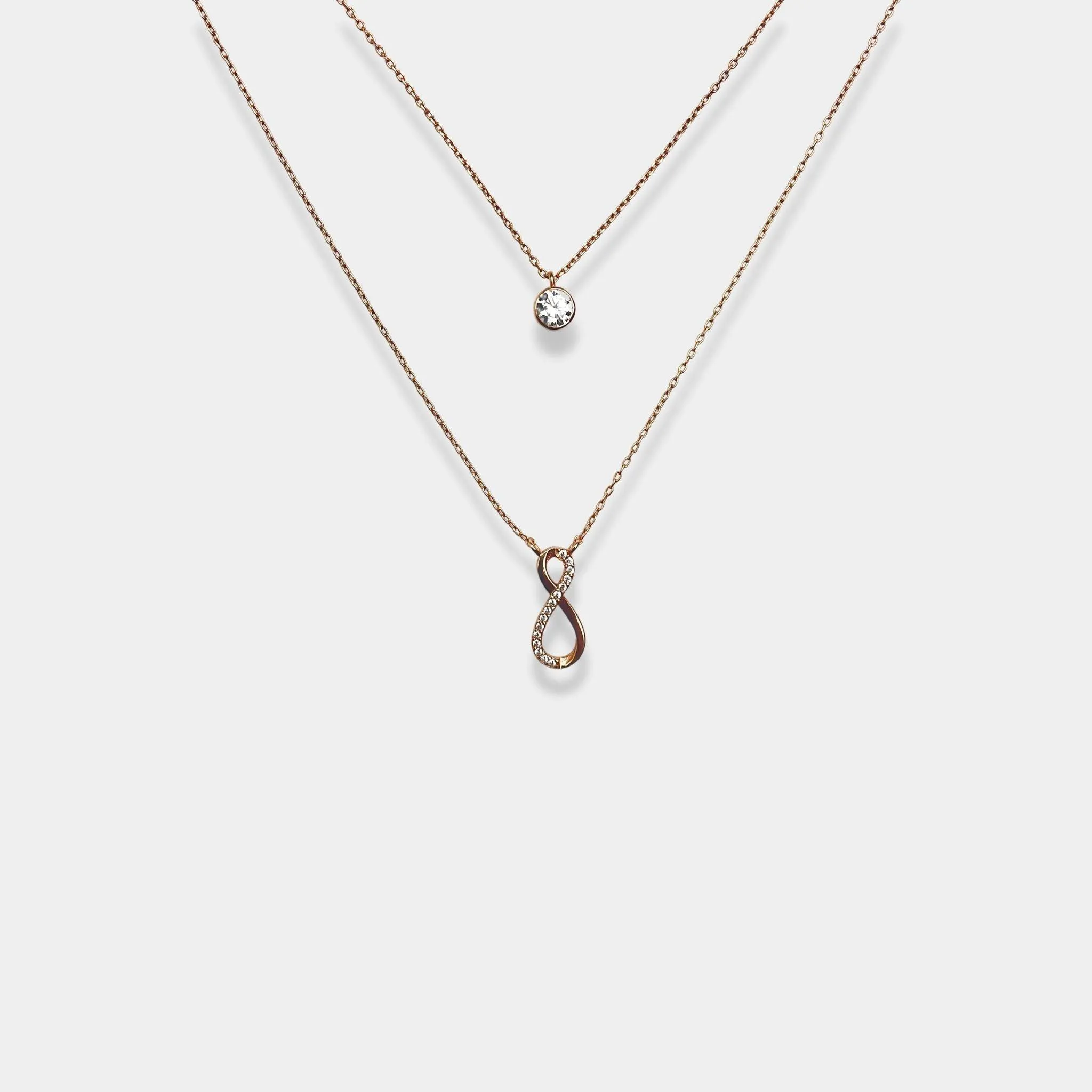 Rose gold Infinite harmony double layer necklace