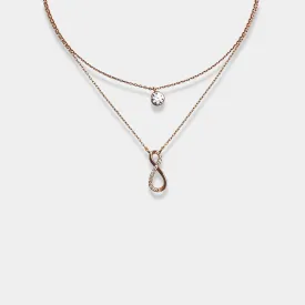 Rose gold Infinite harmony double layer necklace