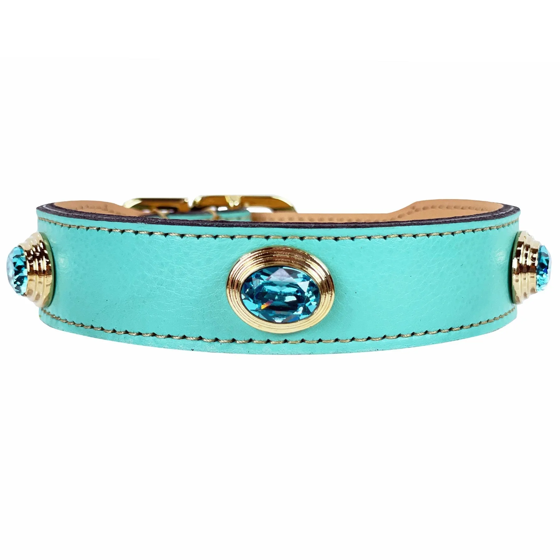 Royal Dog Collar in Turquoise & Gold