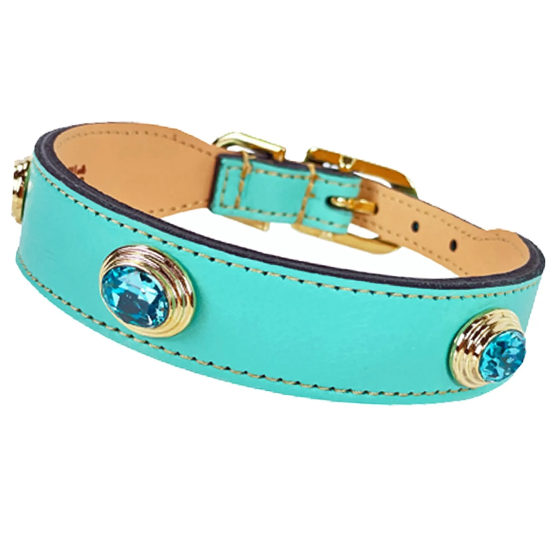 Royal Dog Collar in Turquoise & Gold