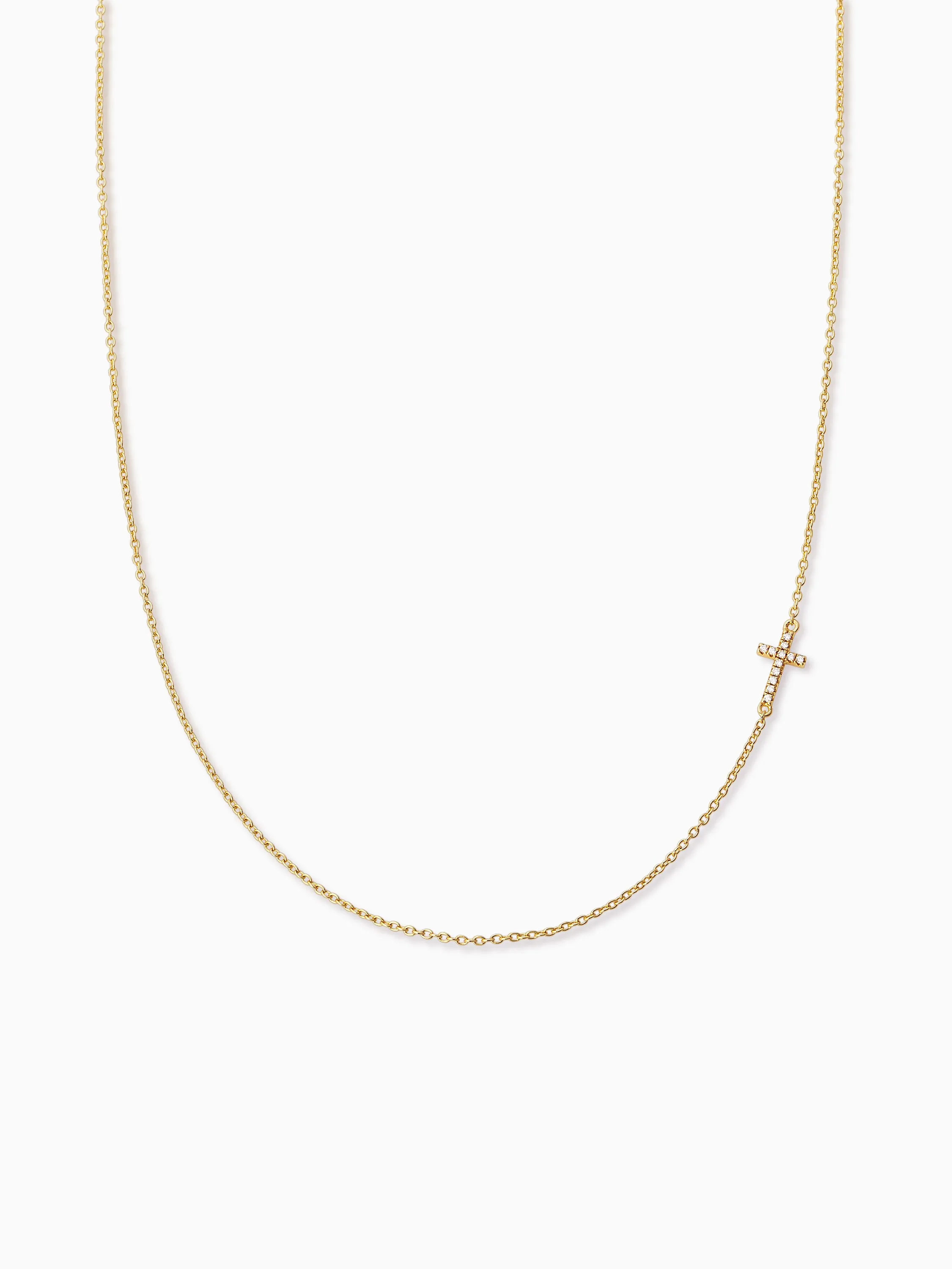 Side Cross Vermeil Necklace