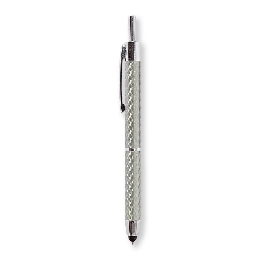 Silver Carbon Stylus Pen | Retractable Premier Series Stylus Pen