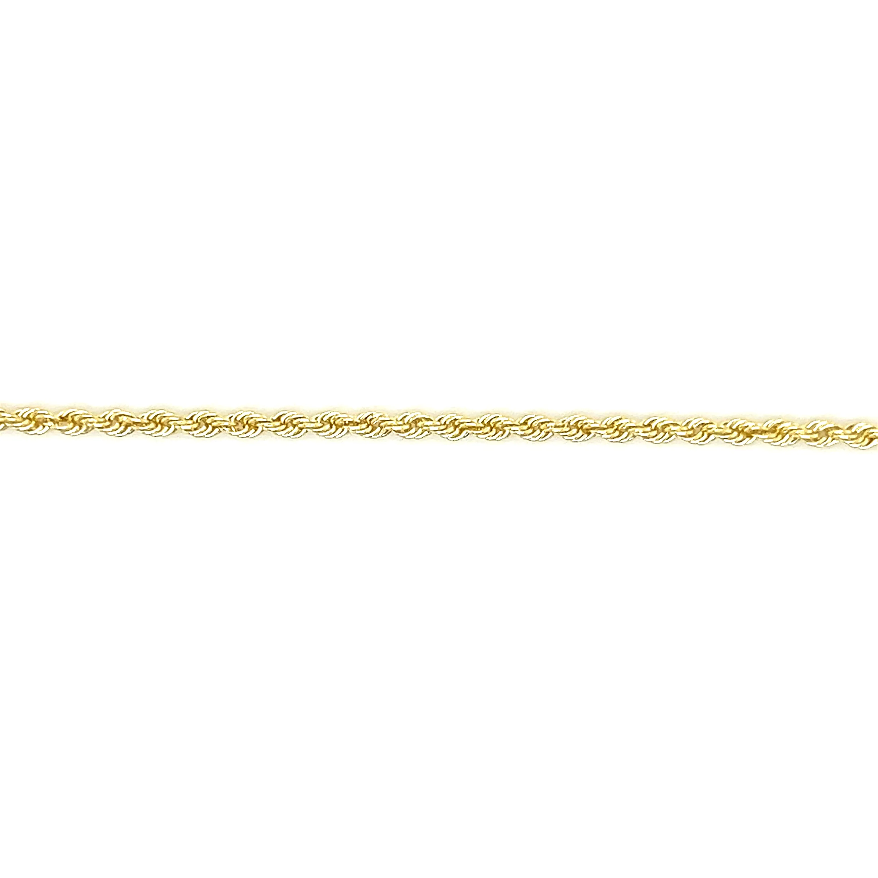 Solid Rope Chain 2mm with 18in of Length in 10K Yellow Gold