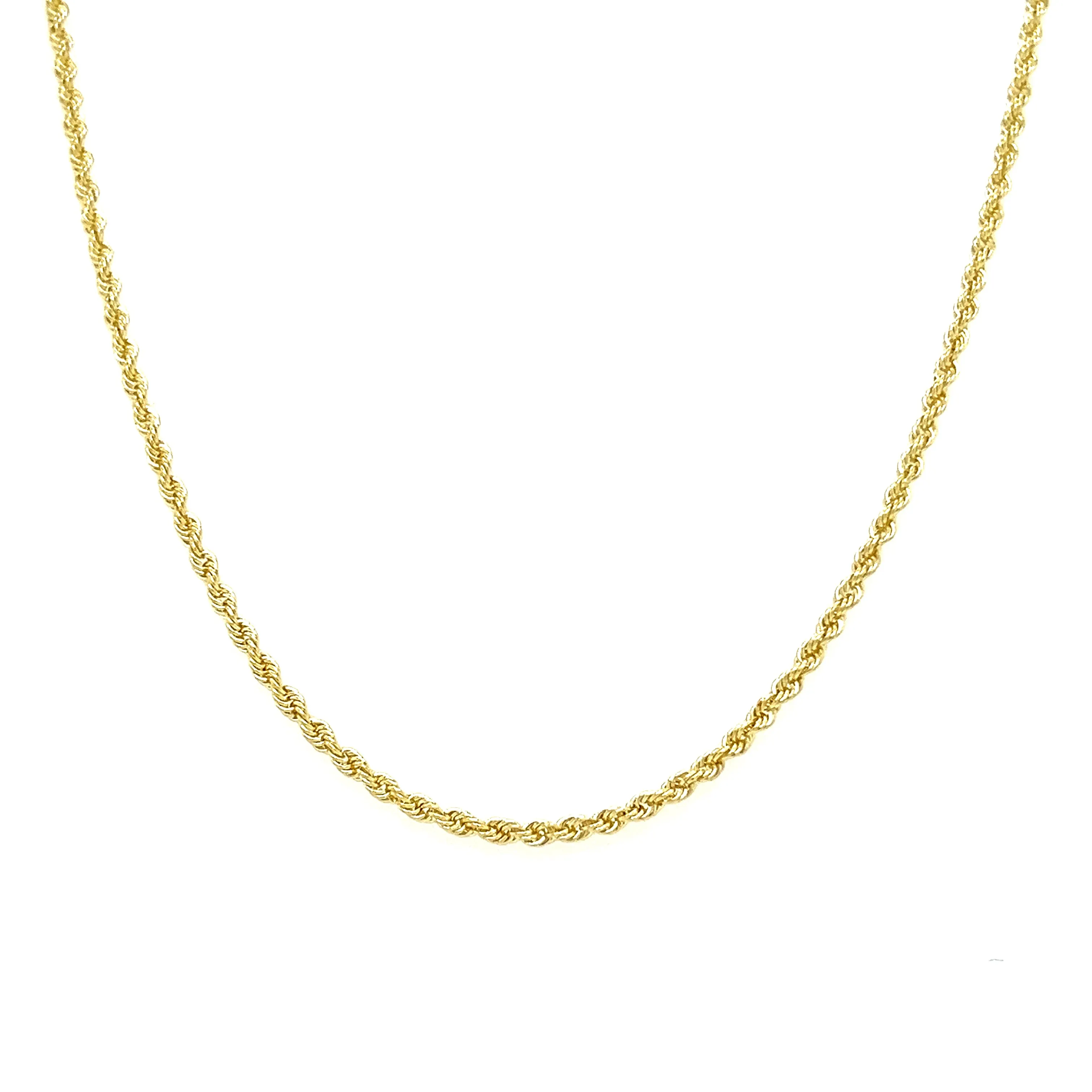 Solid Rope Chain 2mm with 18in of Length in 10K Yellow Gold