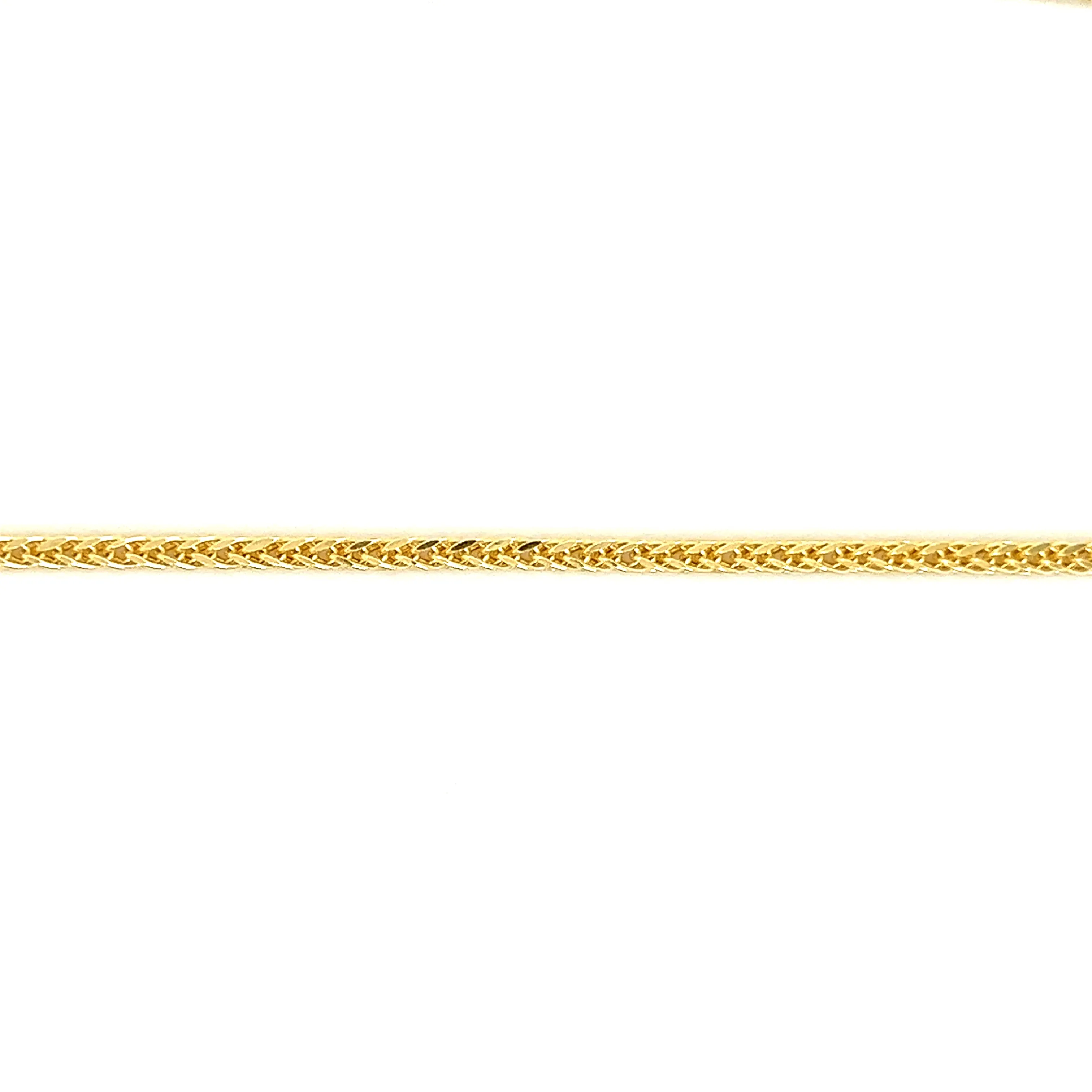 Square Wheat Chain 2.2mm with 20in of Length in 14K Yellow Gold