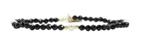 Stacker Stretch Bracelet - Black   Pearl